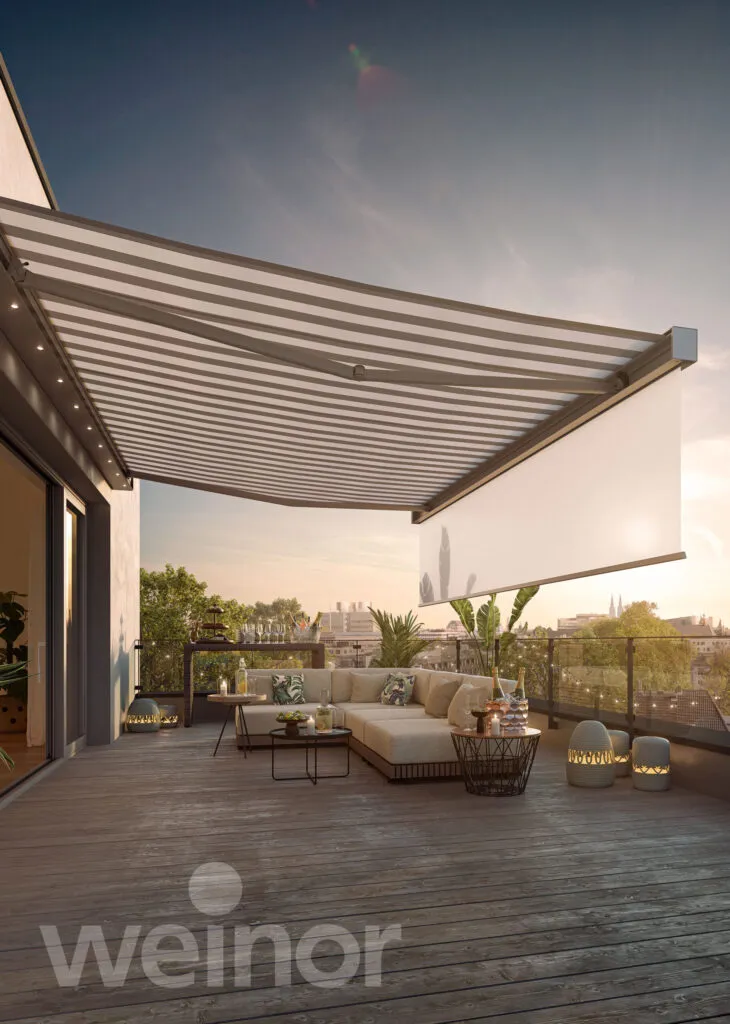 Markise mit Markisentuch über Balkon